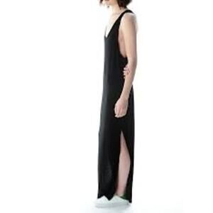 T by Alexander Wang Black Classic Tank Long Dress Pocket‎ Side Slits Size Small